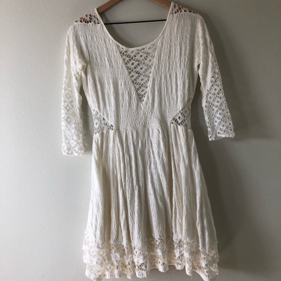 Free People Dresses & Skirts - Free People White Eyelet Dress, Size Small